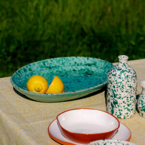 Italiensk serveringsfad med grønt Macchiettato-mønster  |  41 cm