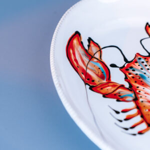 Livona-1486 Italiensk serveringsfad med håndmalet hummer | 35 cm