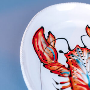 Livona-1492 Italiensk serveringsfad med håndmalet hummer | 35 cm